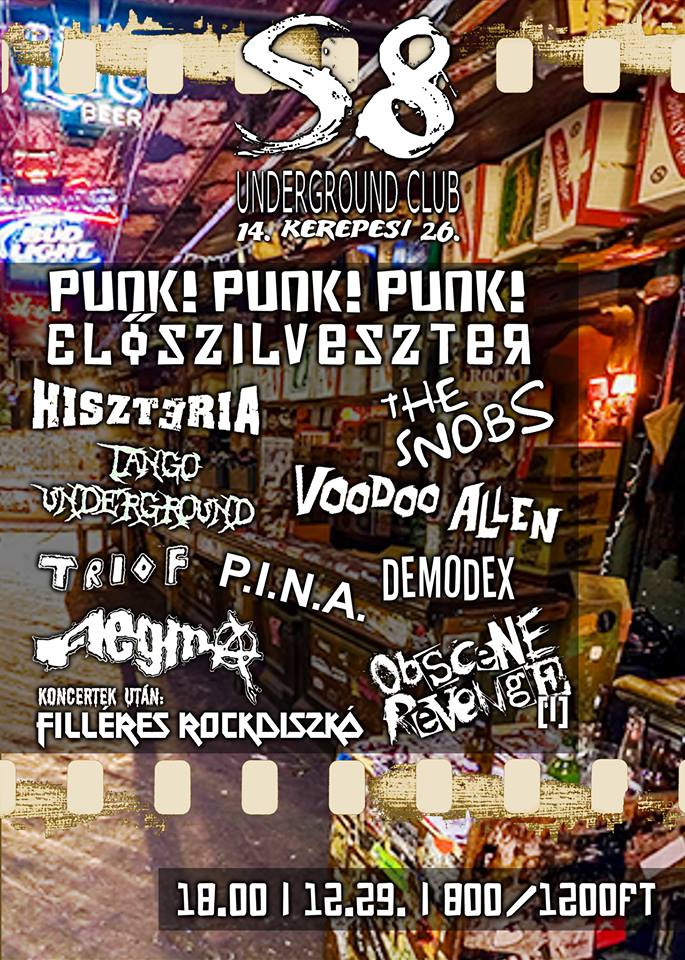 Punk! Punk! Punk! Előszilveszter az S8 Underground Clubban