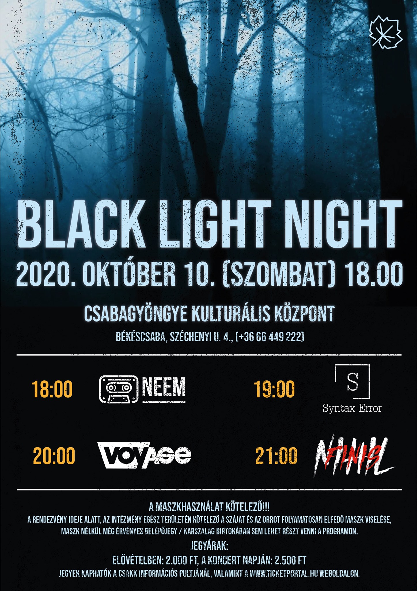 Black Light Night - Legendás békéscsabai zenekarok koncertje a ’90-es évek hamisítatlan alter-rock hangulata jegyében
