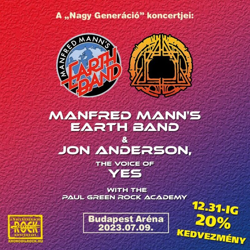 Közös koncertet ad Budapesten a Manfred Mann's Earth Band és Jon Anderson jelenlegi csapata
