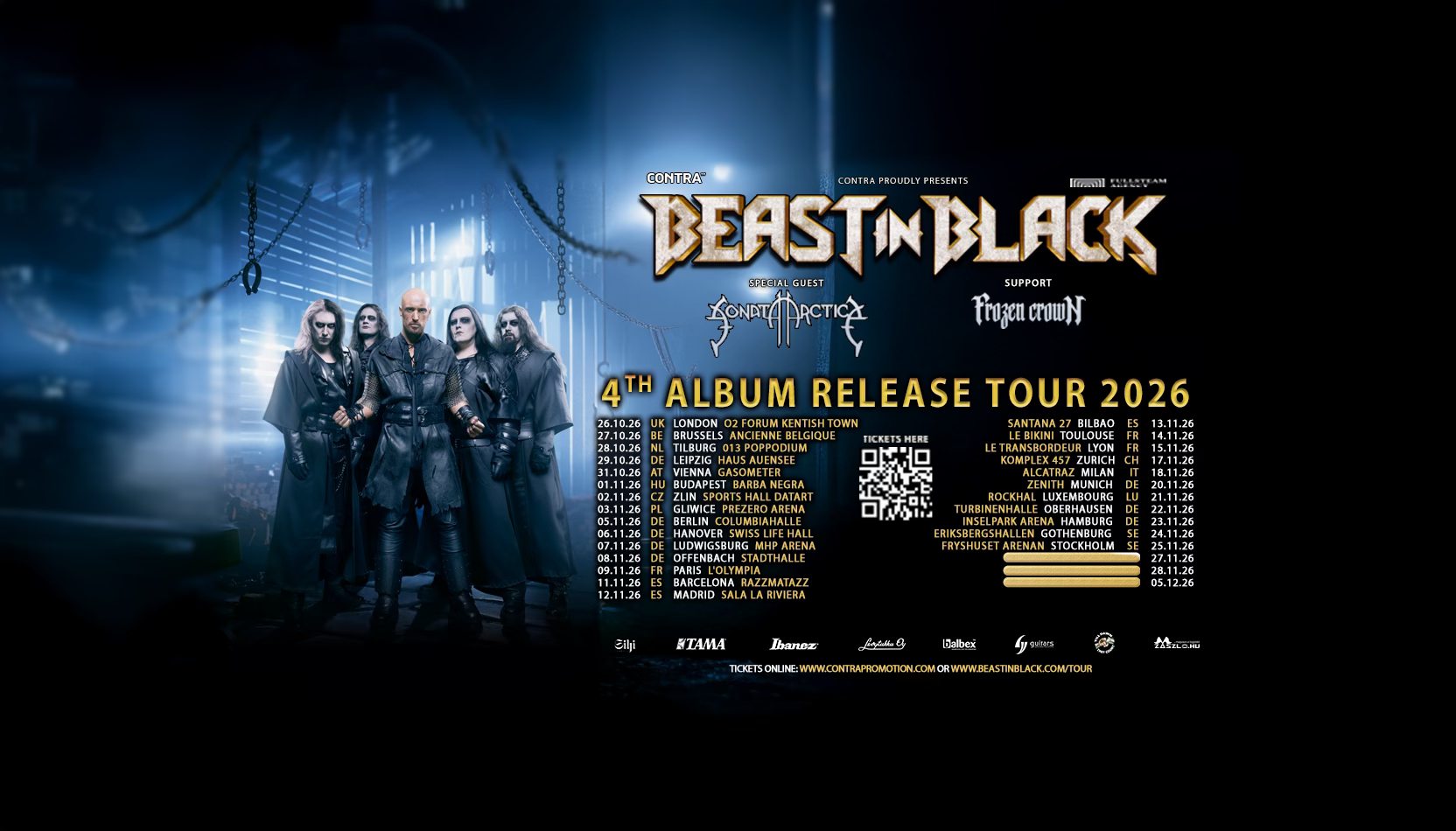 A Beast In Black 2026-ban Budapestet is beveszi új albumával és a Sonata Arcticával