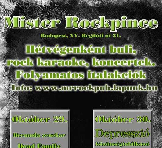 Mister Rockpince – nyitóbuli depibanner