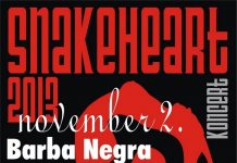 SnakeHeart- November 2-án, 3 év után újra színpadon a legendás banda SnakeHeart flyer 20131029