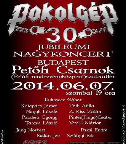 Pokolgép – 6666 forint lesz a beugró a júniusi jubileumi koncertre pokolgep flyer 20140112
