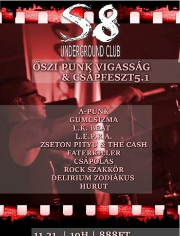 Csápfeszt 5.1 & Őszi Punk Vigasság @ S8 Black & Red | Gumicsizma | Zseton Pityu & The Cash | A-Punk | +9 zenekar csapfeszt-flyer 20151119
